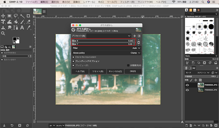 【GIMP 使い方】GIMPでソフトフォーカス調の写真にする方法