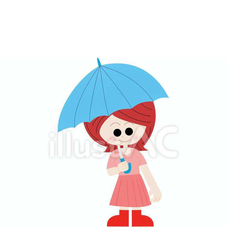 【無料イラスト素材】傘をさす女性