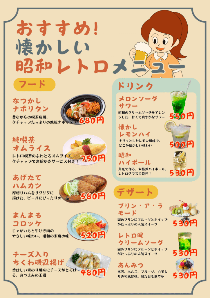 動画生成AIのSoraで居酒屋さんのメニューを作ってみた(2)