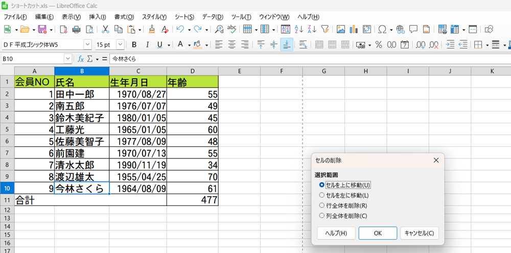 LibreOffice Calcの作業効率化 基本ショートカットと使い方